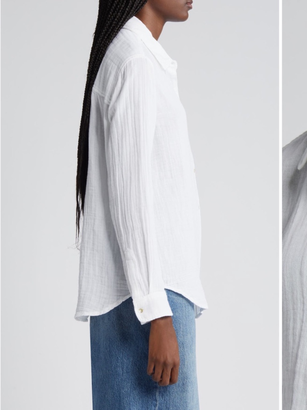 Rails Classic White Button-Up Gauze Shirt NWT - Picture 3 of 8